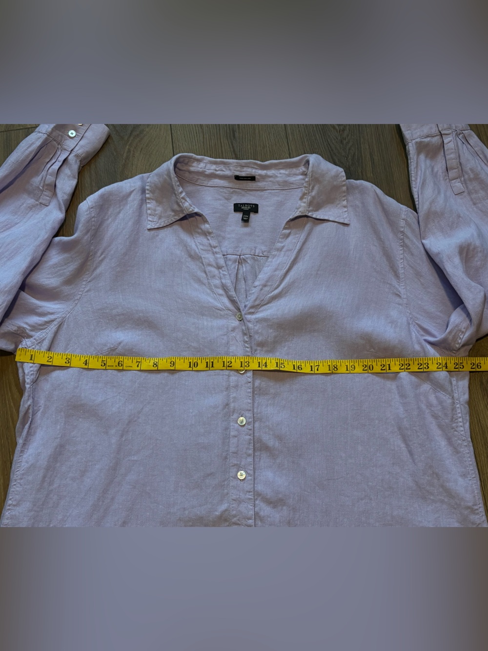 Talbots Pure Irish Linen Button Down Shirt 22W Preppy Colorful Flowy - Picture 5 of 6